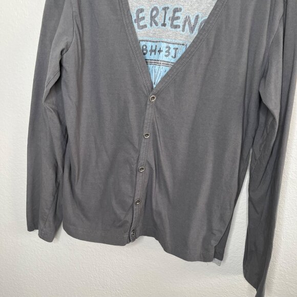 Basic House Gray Cardigan With Hendrix Woodstock Attached Graphic Tee 95 cm - Picture 5 of 12